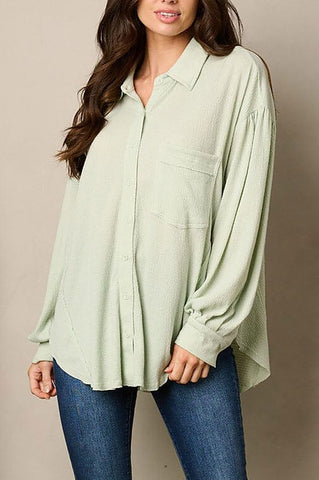 Oversized Long Sleeve Button Up