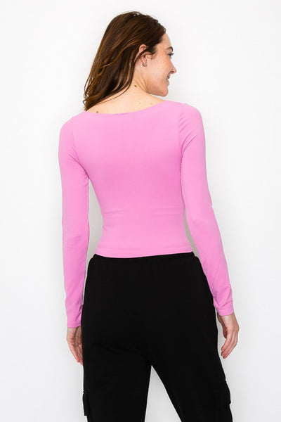 Seamless Square Neck Long Sleeve