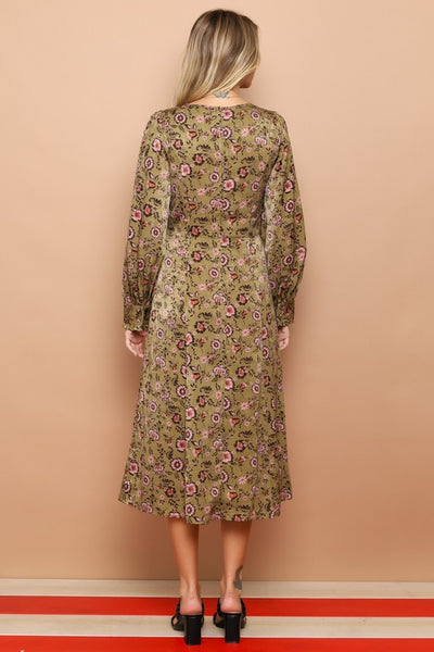 Floral Shimmer Midi Dress