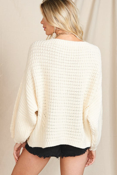 Oversized Pearl Knit Sweater