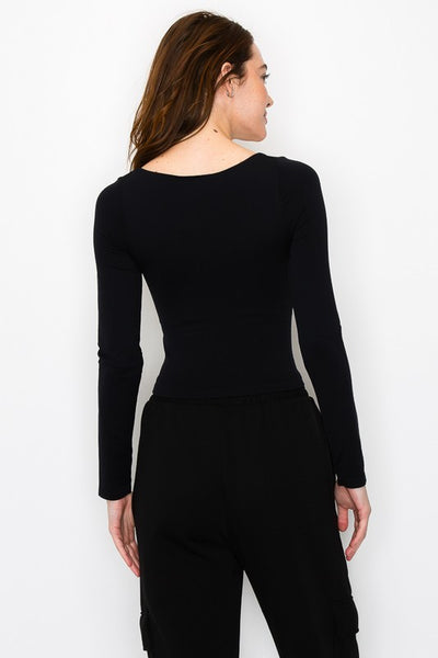 Seamless Square Neck Long Sleeve