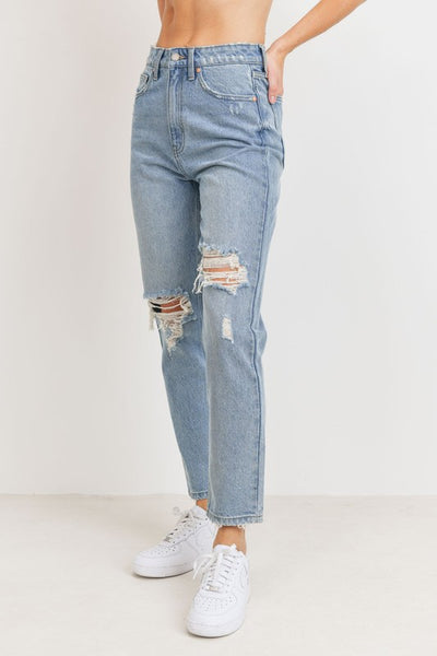 JBD Destructed Slim Straight Jeans