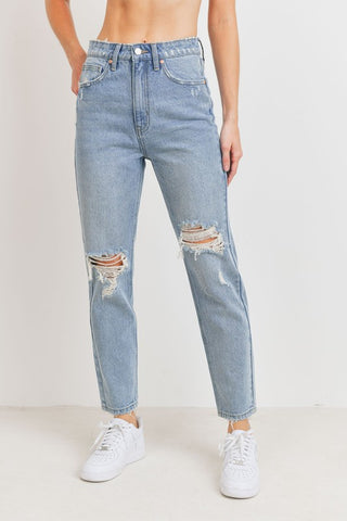 JBD Destructed Slim Straight Jeans